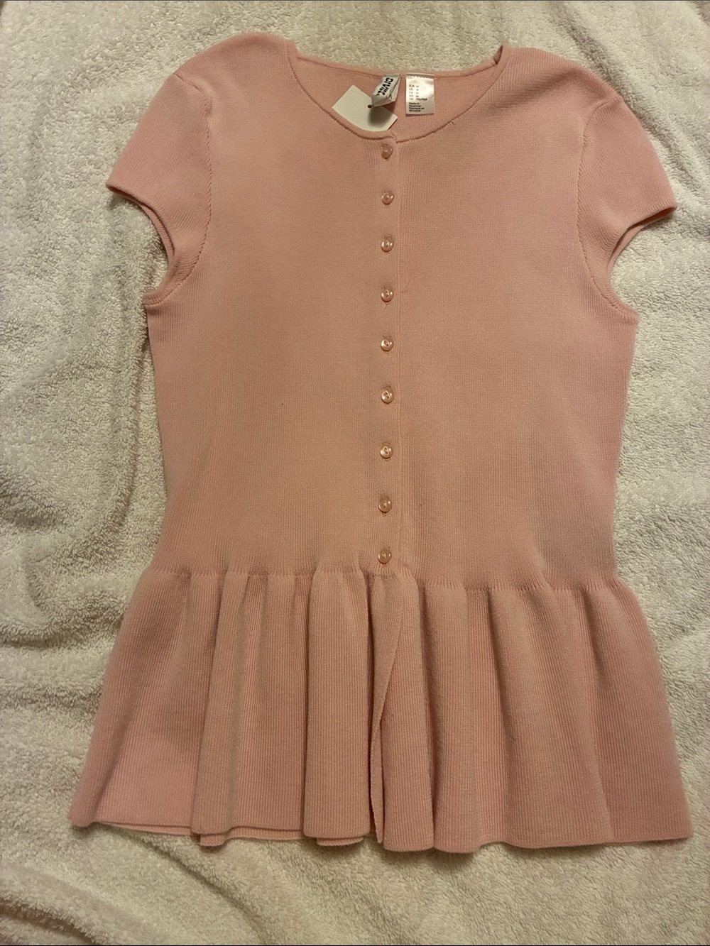 Divided Blush Pink Buttoned Cap Sleeve Top